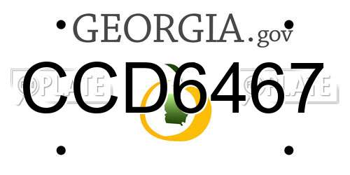 CCD6467 Georgia License Plate