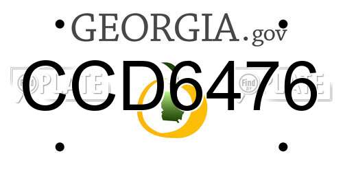 CCD6476 Georgia License Plate