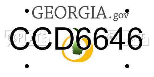 CCD6646 Georgia License Plate