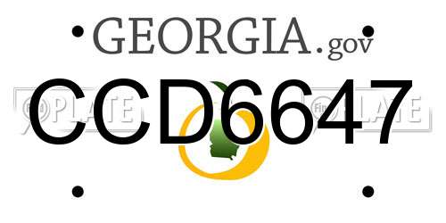 CCD6647 Georgia License Plate