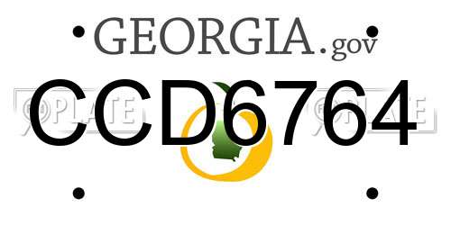 CCD6764 Georgia License Plate