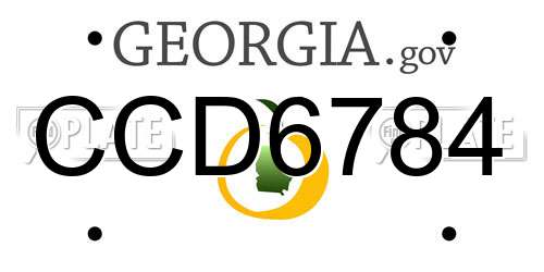 CCD6784 Georgia License Plate