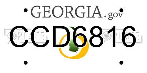 CCD6816 Georgia License Plate