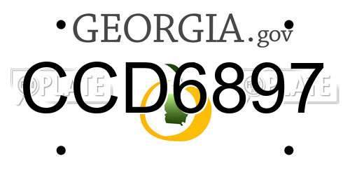 CCD6897 Georgia License Plate