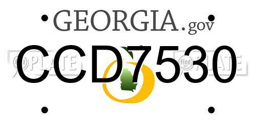 CCD7530 Georgia License Plate