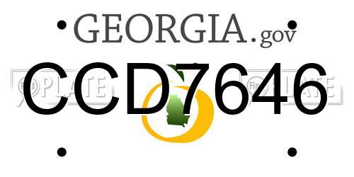 CCD7646 Georgia License Plate