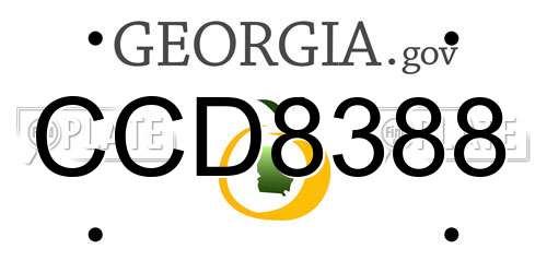 CCD8388 Georgia License Plate