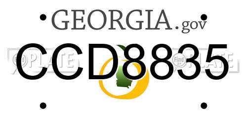CCD8835 Georgia License Plate
