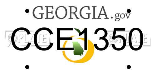 CCE1350 Georgia License Plate