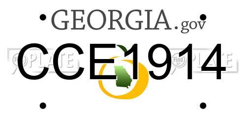 CCE1914 Georgia License Plate