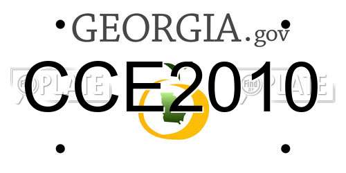 CCE2010 Georgia License Plate