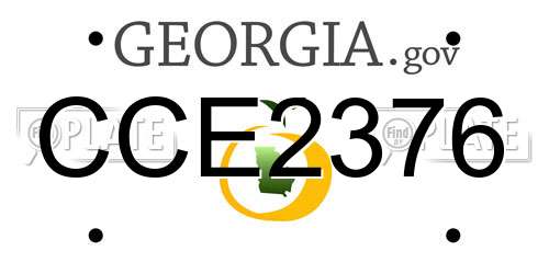 CCE2376 Georgia License Plate