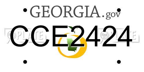 CCE2424 Georgia License Plate
