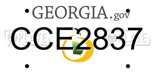 CCE2837 Georgia License Plate