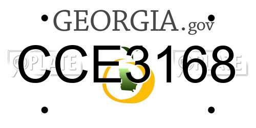 CCE3168 Georgia License Plate