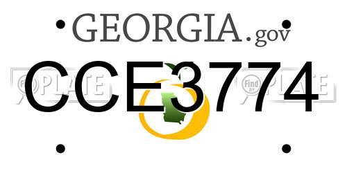 CCE3774 Georgia License Plate