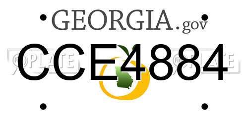 CCE4884 Georgia License Plate