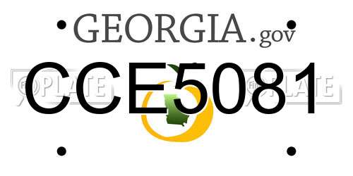 CCE5081 Georgia License Plate