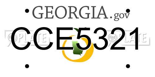 CCE5321 Georgia License Plate