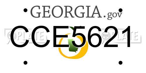 CCE5621 Georgia License Plate