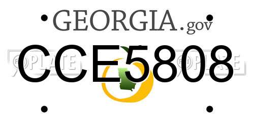 CCE5808 Georgia License Plate