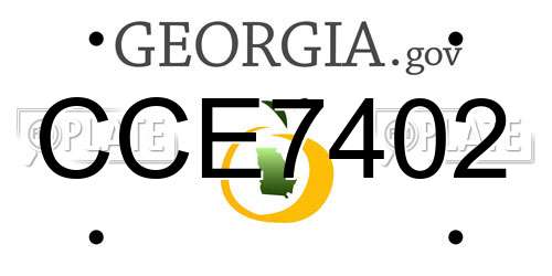 CCE7402 Georgia License Plate
