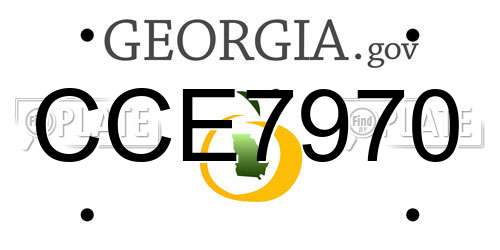 CCE7970 Georgia License Plate