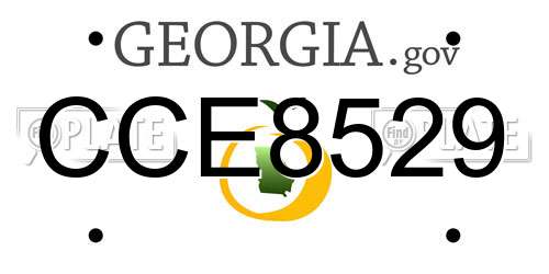 CCE8529 Georgia License Plate