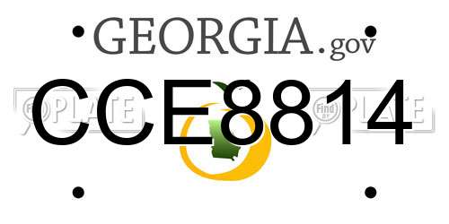 CCE8814 Georgia License Plate