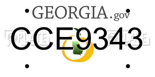 CCE9343 Georgia License Plate