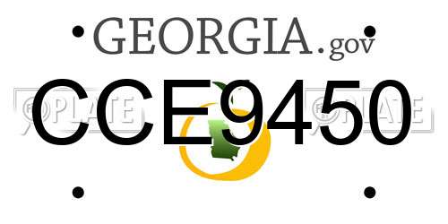 CCE9450 Georgia License Plate