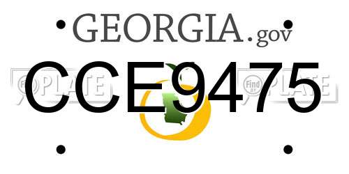 CCE9475 Georgia License Plate