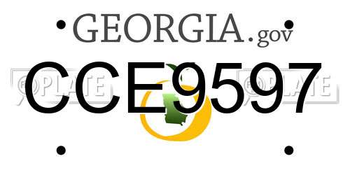 CCE9597 Georgia License Plate