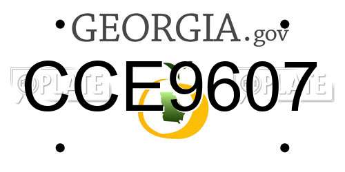 CCE9607 Georgia License Plate