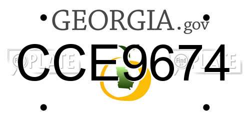CCE9674 Georgia License Plate