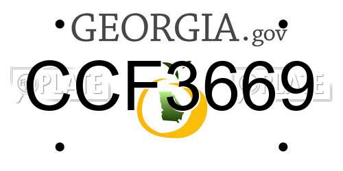 CCF3669 Georgia License Plate