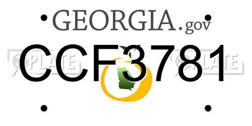 CCF3781 Georgia License Plate