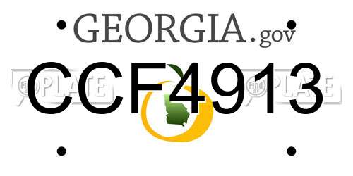 CCF4913 Georgia License Plate