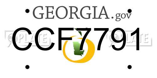CCF7791 Georgia License Plate
