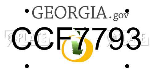 CCF7793 Georgia License Plate