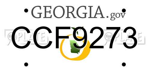 CCF9273 Georgia License Plate