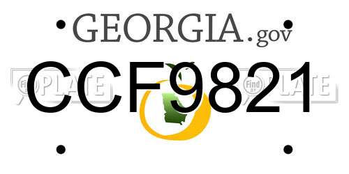 CCF9821 Georgia License Plate