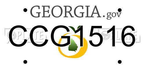 CCG1516 Georgia License Plate