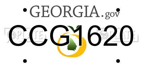 CCG1620 Georgia License Plate