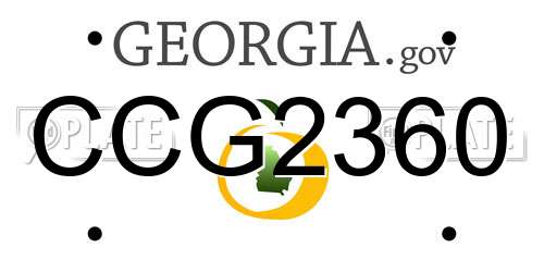 CCG2360 Georgia License Plate