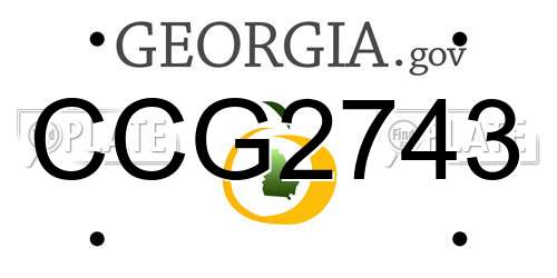 CCG2743 Georgia License Plate
