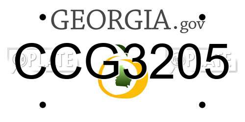 CCG3205 Georgia License Plate