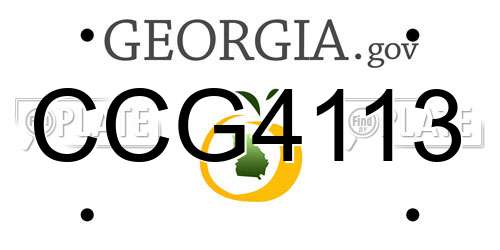 CCG4113 Georgia License Plate