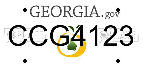 CCG4123 Georgia License Plate