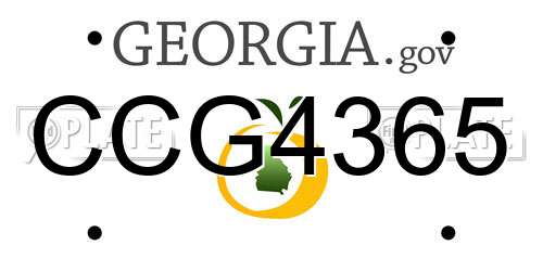 CCG4365 Georgia License Plate